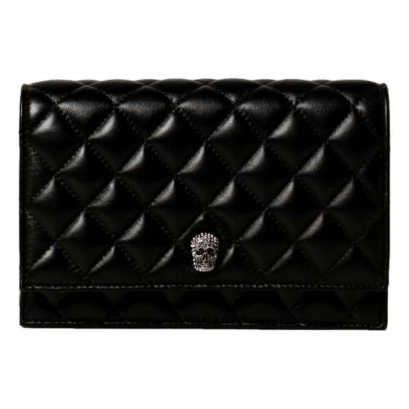 Alexander McQueen Handbags - Alexander McQueen Small Black Quilted Leather Skull Shoulder Bag